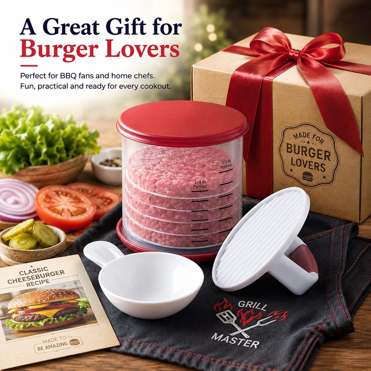 🍔 Perfect Burger Press & Storage Set