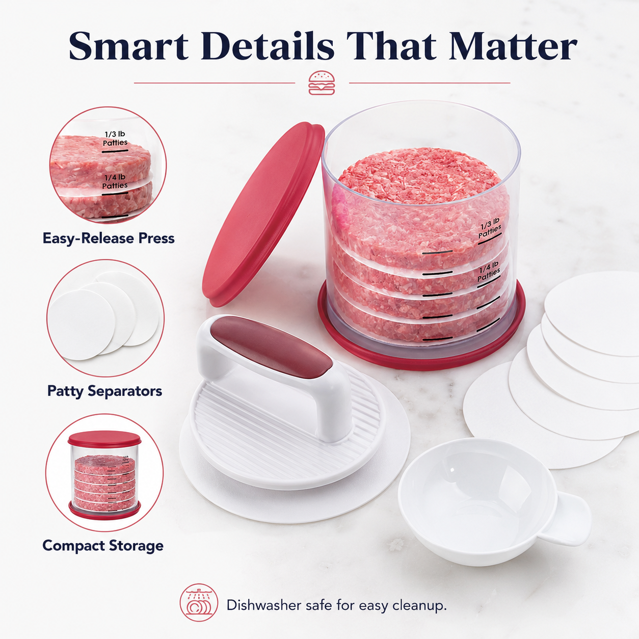🍔 Perfect Burger Press & Storage Set