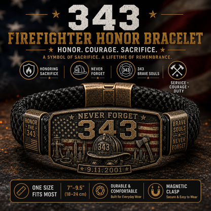 🔥 343 Firefighter Honor Bracelet – Made by Retired Firefighter