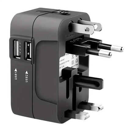All-in-One Universal Travel Charger with Dual USB Charging Ports